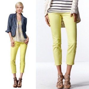 CAbi #760 Lemon Yellow Cropped Bree Denim Jeans 2